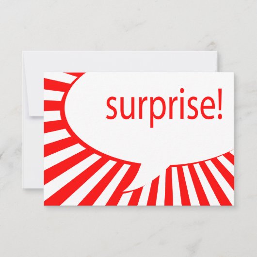 Invitation surprise ! partie : bulle parlante (Devant)