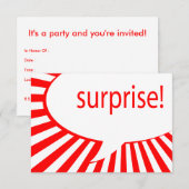Invitation surprise ! partie : bulle parlante (Devant / Derrière)