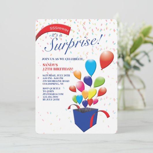 Invitation Surprise Party (Debout devant)