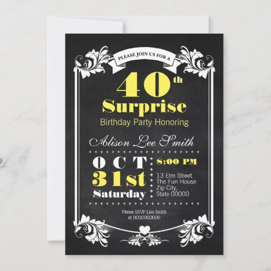 Invitation Surprise Party (Devant)