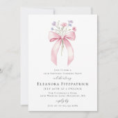 Invitation SURPRISE PARTY 19e anniversaire Bow Fleur sauvage (Devant)