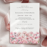 Invitation SURPRISE PARTY 21st Birthday Pink Carnation Floral<br><div class="desc">Perfect invitation for an January birthday party. Carnation is the birth flower for that month. It forms a pretty watercolor bottom border on this floral invitation template. All text is editable</div>