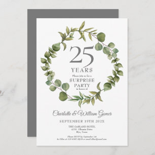 Invitation Surprise Party 25e anniversaire Woodland Green