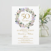 Invitation Surprise Party 50e anniversaire de Mariage Floral (Debout devant)