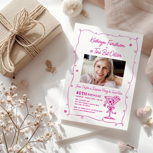 Invitation SURPRISE PARTY 60e anniversaire Martini photo