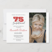 Invitation SURPRISE PARTY 75e anniversaire 75 & SENSATIONNEL (Devant)