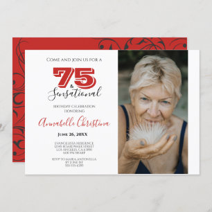 Invitation SURPRISE PARTY 75e anniversaire 75 & SENSATIONNEL