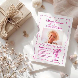 Invitation SURPRISE PARTY 80e anniversaire Martini photo