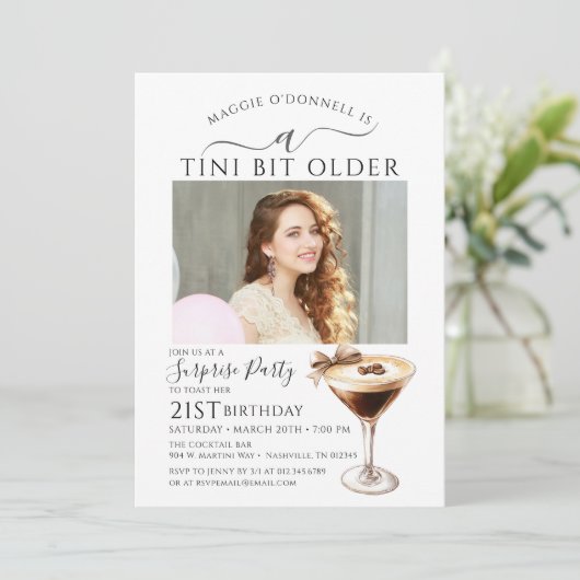Invitation SURPRISE PARTY A Tini Bit Ancien Martini 21e (Debout devant)