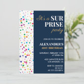 Invitation Surprise party Confetti Marine bleu 41e anniversai (Debout devant)