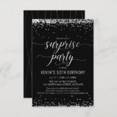 Invitation Surprise Party - Élégant, Invitation él (Devant / Derrière)
