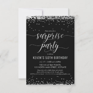 Invitation Surprise Party - Élégant, Invitation él