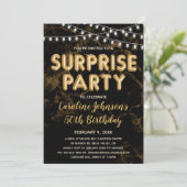 Invitation Surprise Party Gold Balloon Anniversaire Invitatio (Debout devant)
