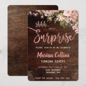 Invitation Surprise Party, lumières à cordes flora (Devant / Derrière)