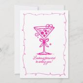 Invitation SURPRISE PARTY Pink Doodle Martini 60e anniversair (Dos)