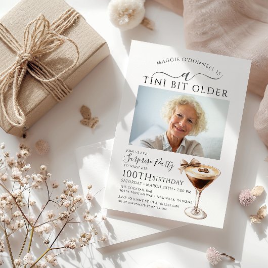 Invitation SURPRISE PARTY Tini Bit Ancien Martini 100e