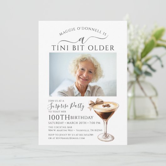Invitation SURPRISE PARTY Tini Bit Ancien Martini 100e (Debout devant)