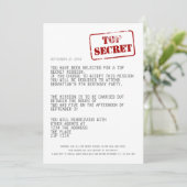 Invitation Surprise Party Top Secret Agent spécial espion (Debout devant)