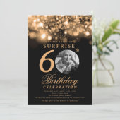 Invitation SURPRISE Photo 60e anniversaire Gold Midnight Glam (Debout devant)