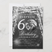 Invitation SURPRISE Photo 60e anniversaire Lumières de reflet (Devant)