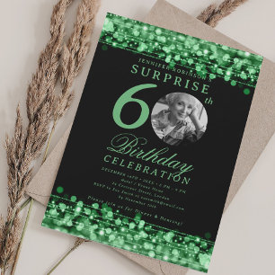 Invitation SURPRISE Photo 60e anniversaire Lumières vertes