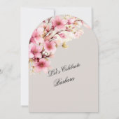Invitation SURPRISE Pink Floral Arch Elegant 90th Birthday (Dos)