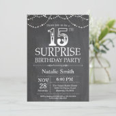 Invitation surprise pour 15 ans sur tableau noir (Debout devant)