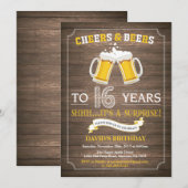 Invitation surprise pour 16 ans Rustic Beer (Devant / Derrière)