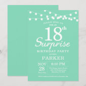 Invitation surprise pour 18e anniversaire vert men (Devant / Derrière)