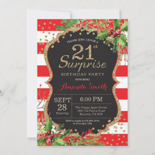 Invitation surprise pour 21 ans en or de Noël