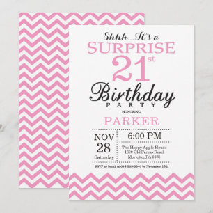 Invitation surprise pour 21e anniversaire Chevron 