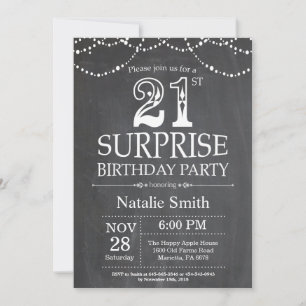 Invitation surprise pour 21e anniversaire Tableau 