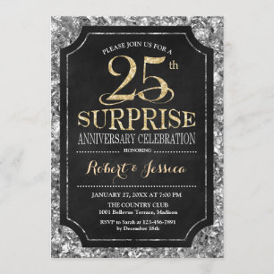 Invitation Surprise pour 25e anniversaire de mariage - Argent