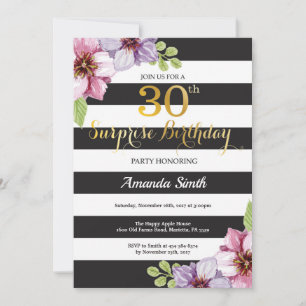 Invitation surprise pour 30 ans Anniversaire Femme