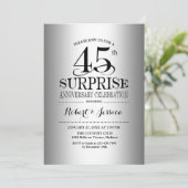 Invitation Surprise pour 45e anniversaire de mariage - Argent (Debout devant)