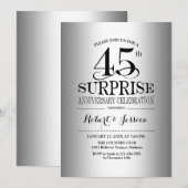 Invitation Surprise pour 45e anniversaire de mariage - Argent (Devant / Derrière)