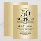 Invitation Surprise pour 50 ans de mariage - Or (Devant / Derrière)
