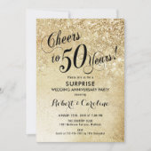 Invitation Surprise pour 50 ans de mariage - Or (Devant)