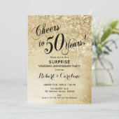 Invitation Surprise pour 50 ans de mariage - Or (Debout devant)