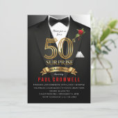 Invitation surprise pour 50 ans en smoking (Debout devant)