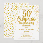 Invitation Surprise pour 50e anniversaire de mariage - Or et  (Devant / Derrière)