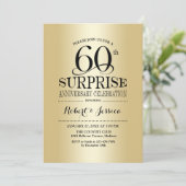 Invitation Surprise pour 60 ans de mariage - Or (Debout devant)