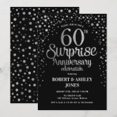 Invitation Surprise pour 60e anniversaire de mariage - Noir e (Devant / Derrière)