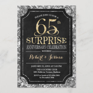 Invitation Surprise pour 65e anniversaire de mariage - Argent