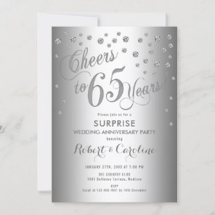 Invitation Surprise pour 65e anniversaire de mariage - Argent