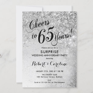 Invitation Surprise pour 65e anniversaire de mariage - Argent