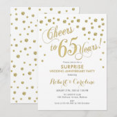 Invitation Surprise pour 65e anniversaire de mariage - Blanc  (Devant / Derrière)