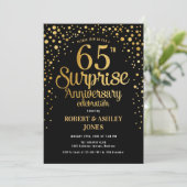 Invitation Surprise pour 65e anniversaire de mariage - Noir & (Debout devant)