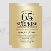 Invitation Surprise pour 65e anniversaire de mariage - Or (Devant / Derrière)