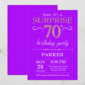 Invitation surprise pour 70 ans Anniversaire Viole (Devant / Derrière)
